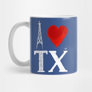 I Heart Texas (wht, remix) by Tai's Tees Mug